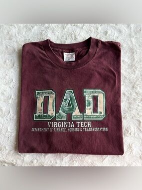 Vintage Virginia Tech Shirt Tee Mens 2XL XXL Maroon Dad Funny VT Hokies Vtg TCX
